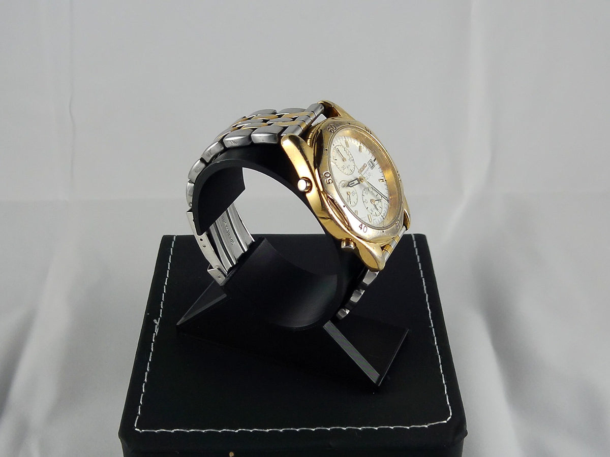 Vintage Seiko SQ50 Chronograph – Two-Tone – White Dial